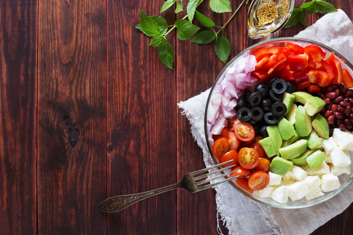 Colorful vegetable salad bowl